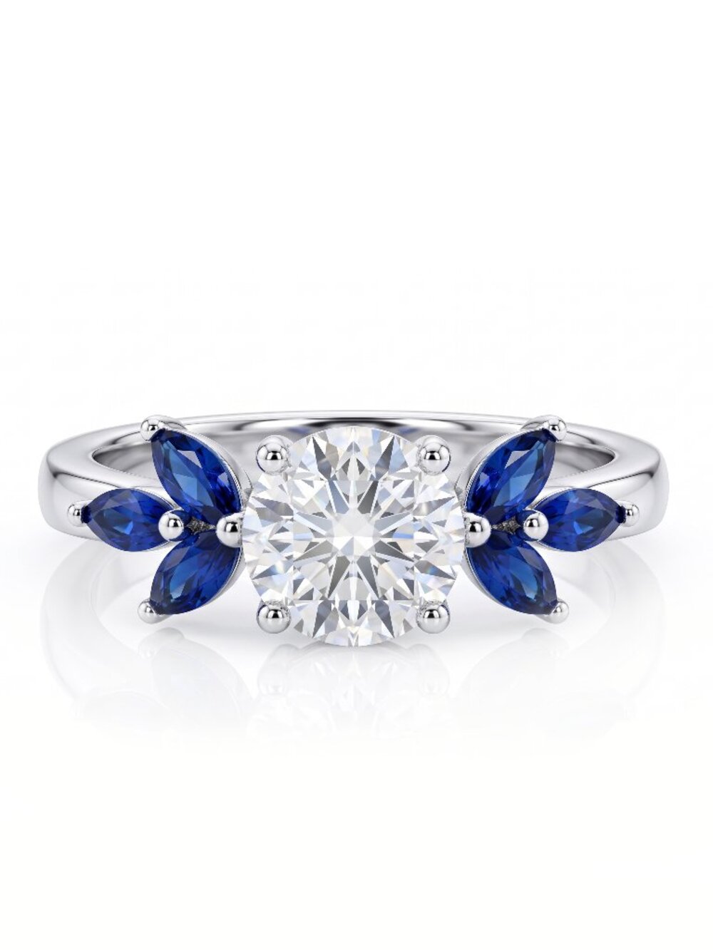 Blue Sapphire ring, 925 Sterling Silver Charmed Aroma September Birthstone